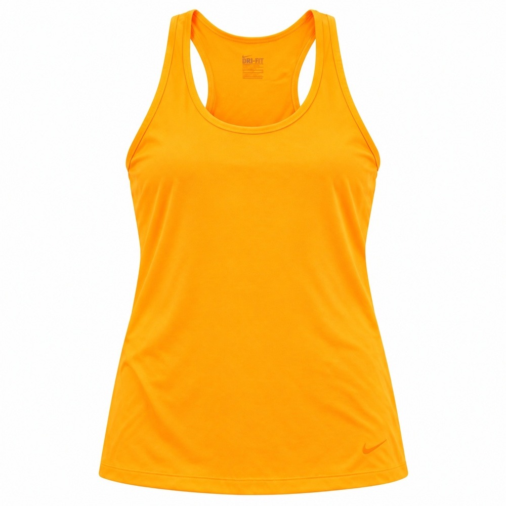 Nike Dri-FIT Racerback Tank Top Neon Orange Womens Medium Activewear Gym Shirt